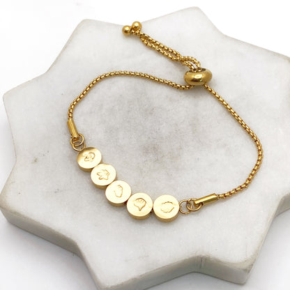 Custom Mini Coin BEAD Bracelet, Personalized, Stainless Steel Bracelet Bracelets sst callistafaye