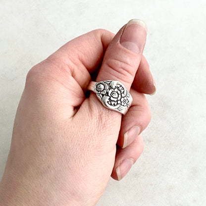 Plantation (Roses) 1948, Custom Size Spoon Ring, Vintage Silverware Ring Rings callistafaye   