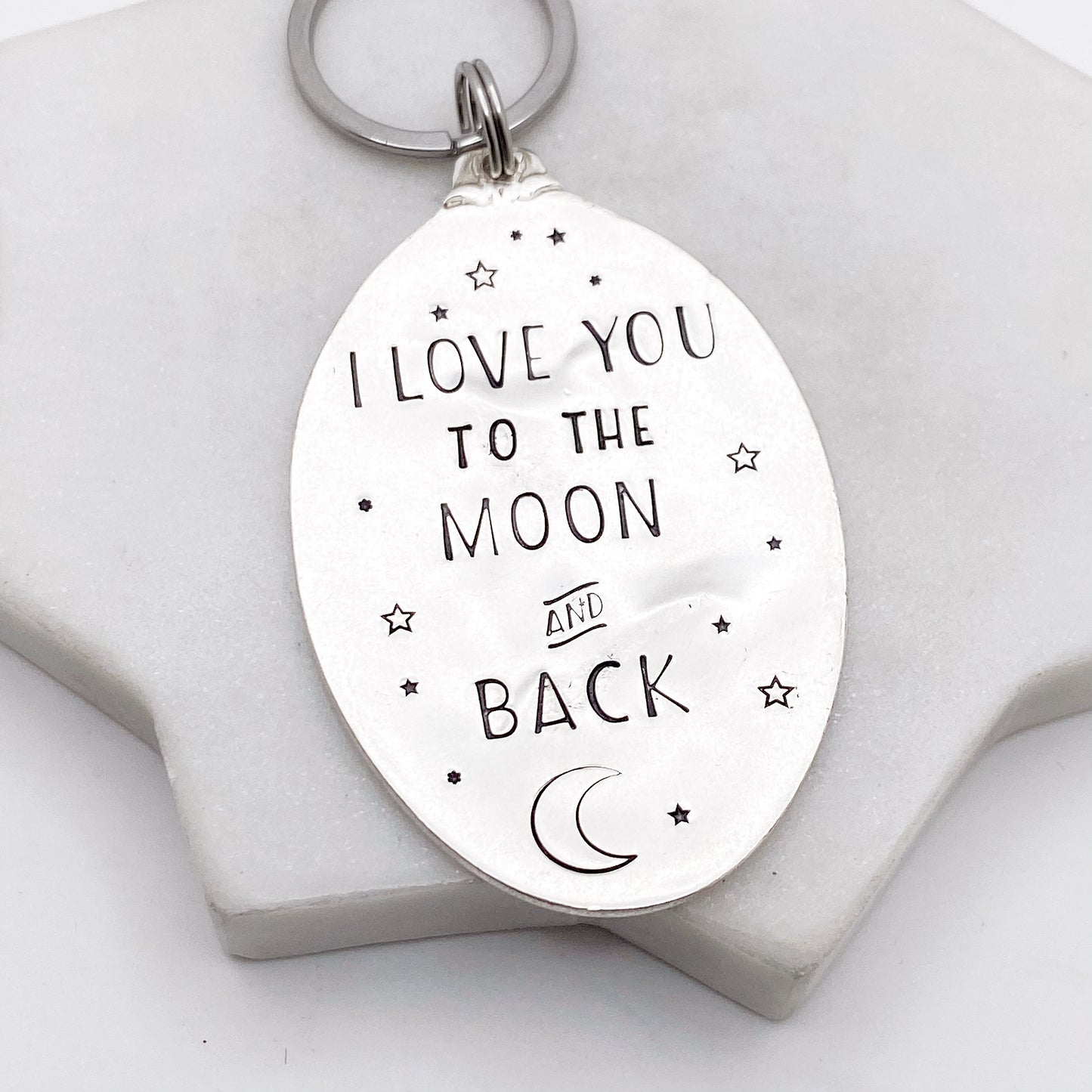 I Love You…, Hand Stamped Vintage Spoon Keychain Keychains callistafaye   