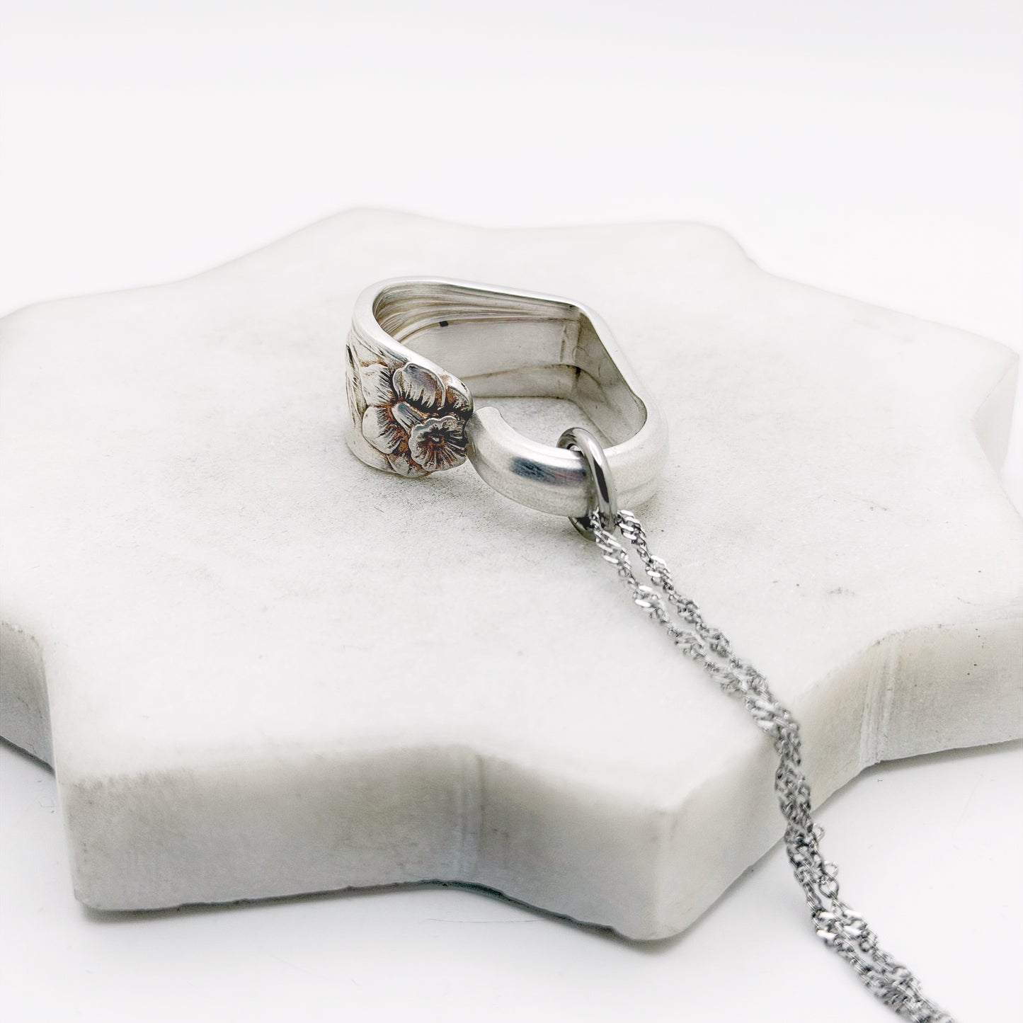 Daffodil 1950, RARE Small Floating Heart, Vintage Spoon Jewelry Hearts callistafaye