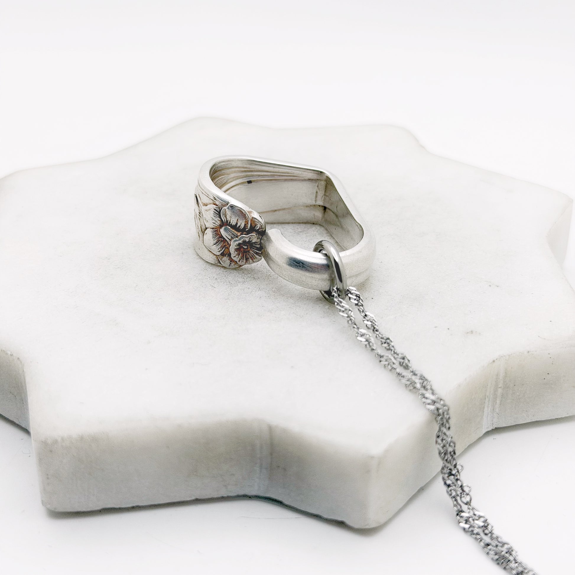Daffodil 1950, RARE Small Floating Heart, Vintage Spoon Jewelry Hearts callistafaye