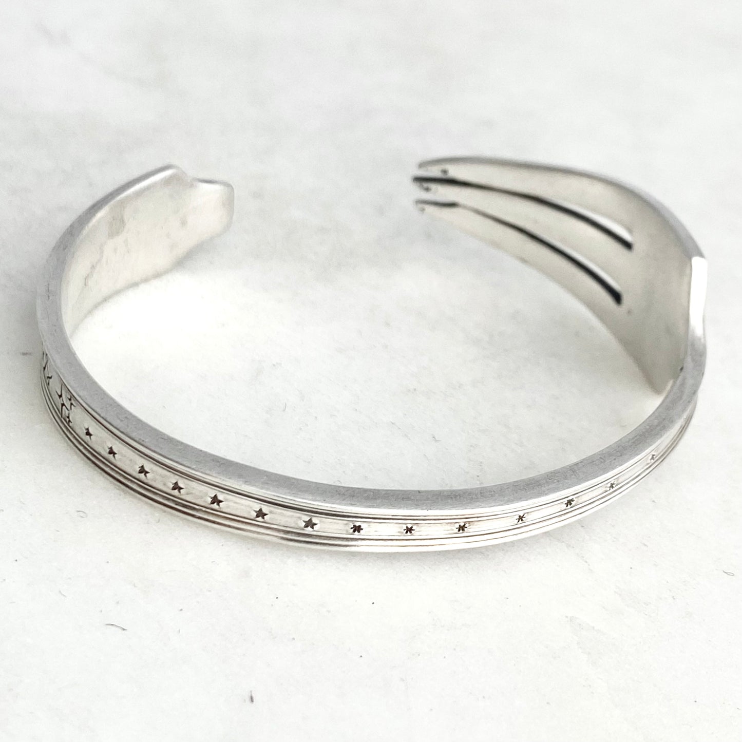 Reach the Stars, Legacy 1928, Cocktail Fork Cuff Bracelet, Hand Stamped Vintage Seafood Fork Bracelets callistafaye   