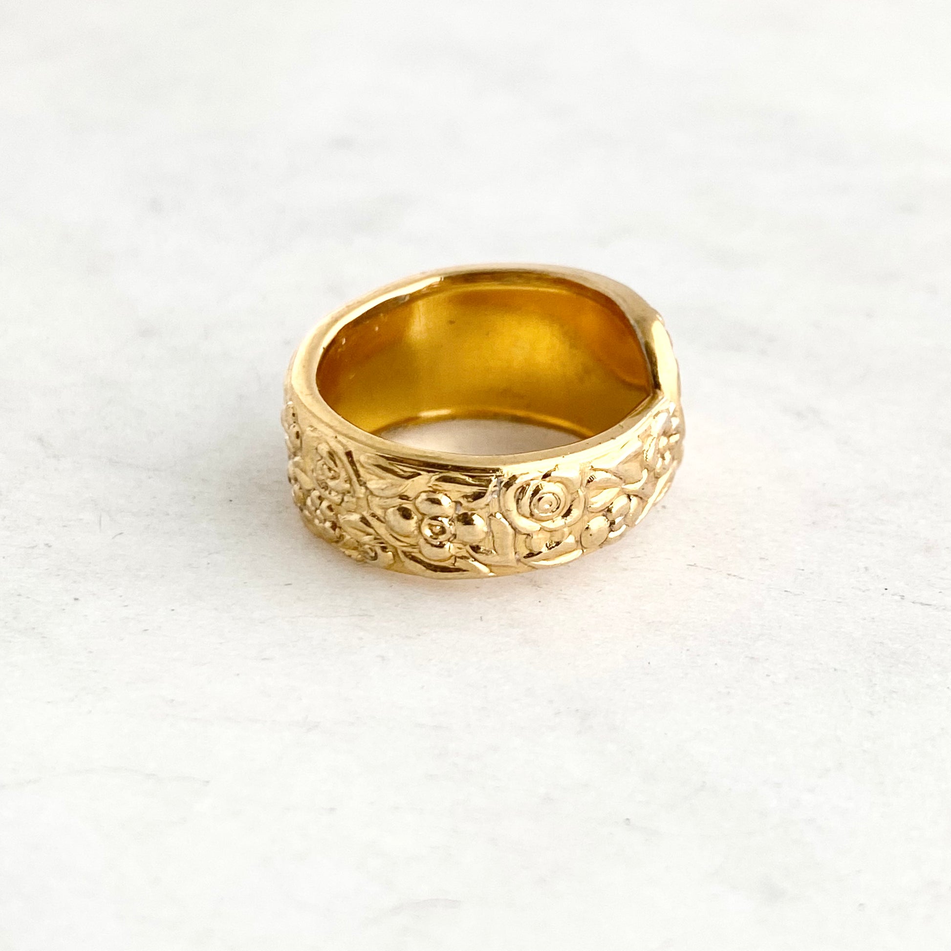 Golden Bouquet 1980, Custom Size Spoon Ring, Vintage Silverware Ring Rings callistafaye   