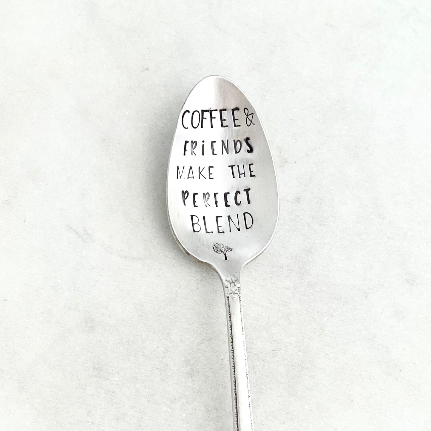 Coffee & Friends Make the Perfect Blend, Hand Stamped Vintage Spoon Spoons callistafaye   