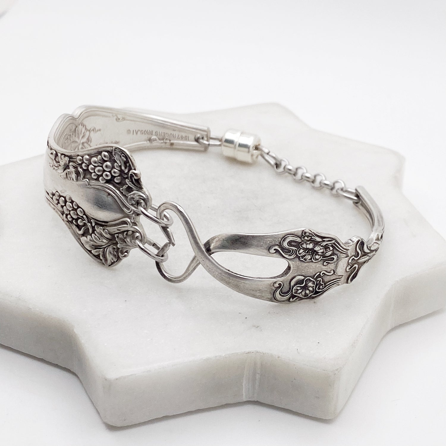 Vintage 1904 / Berwick 1904, RARE Antique Full Curly Fork Bracelet, Antique Spoon Handle, Vintage Spoon Bracelet Bracelets callistafaye