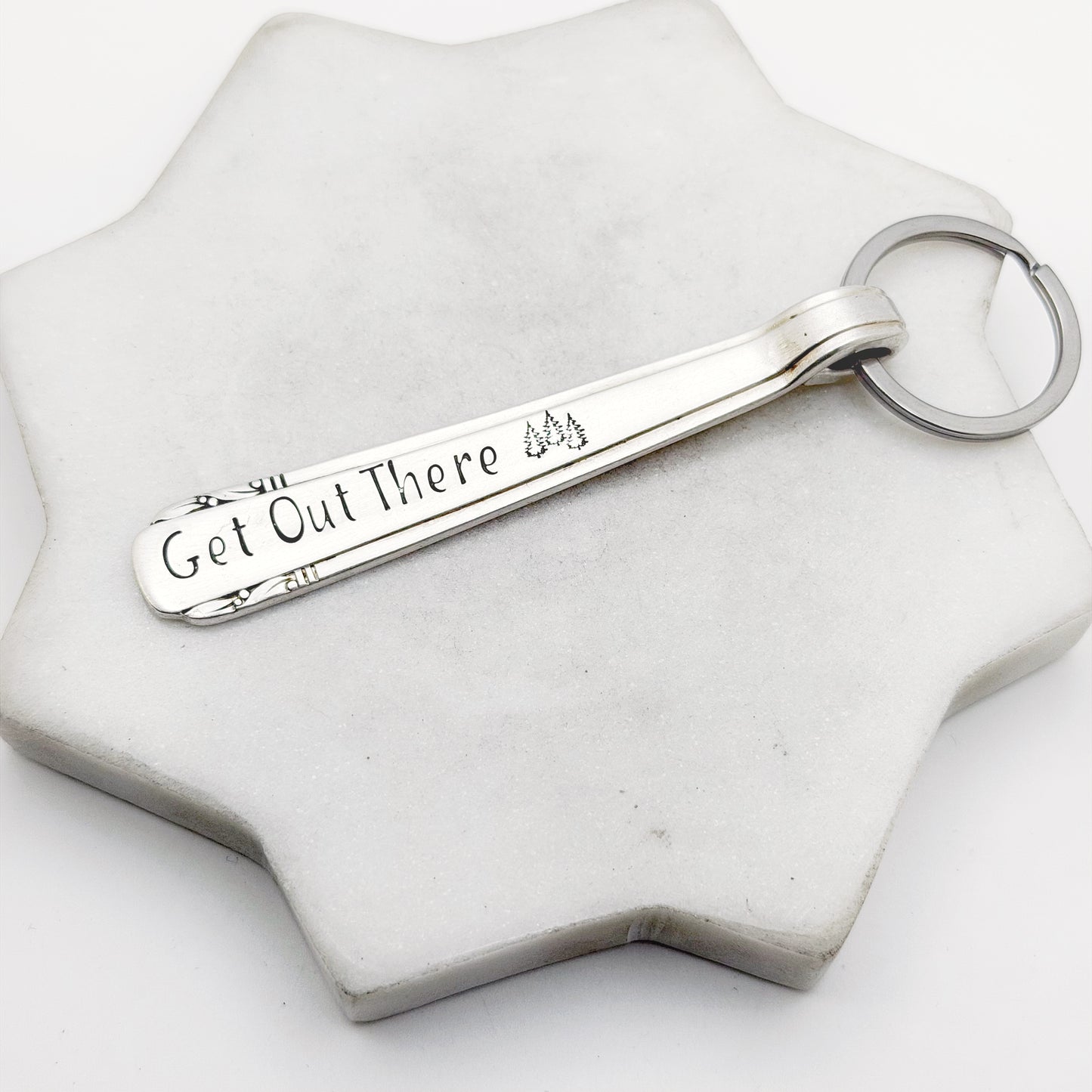 Get Out There, Spoon Handle Keychain Keychains callistafaye