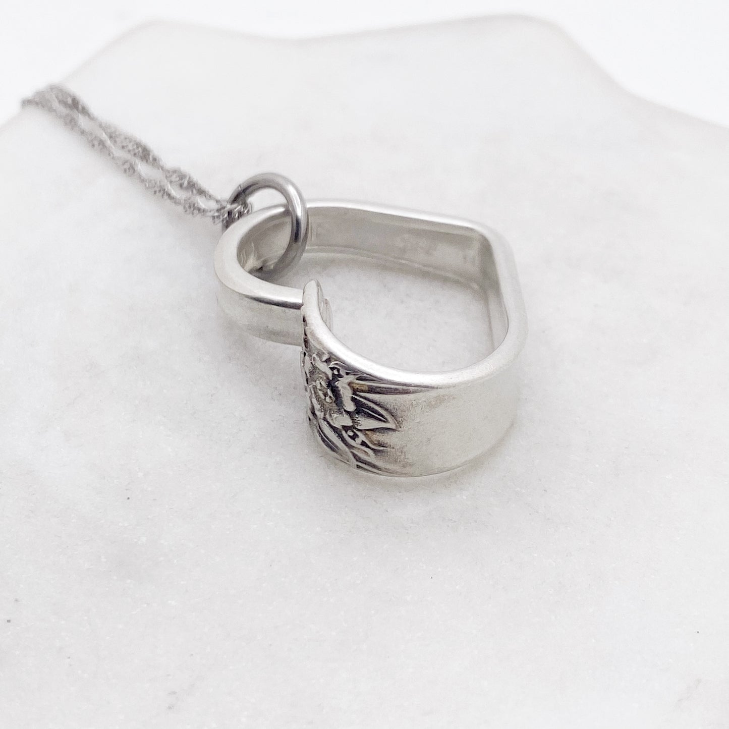 April 1950, RARE Small Floating Heart, Vintage Spoon Jewelry Hearts callistafaye