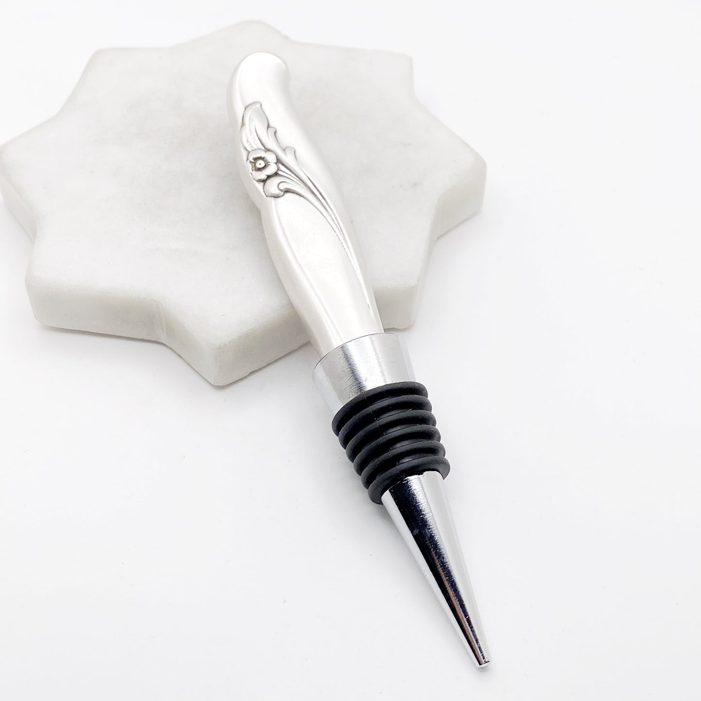 Exquisite 1957, Bottle Stopper, Vintage Silverware Wine Preserver Stopper callistafaye