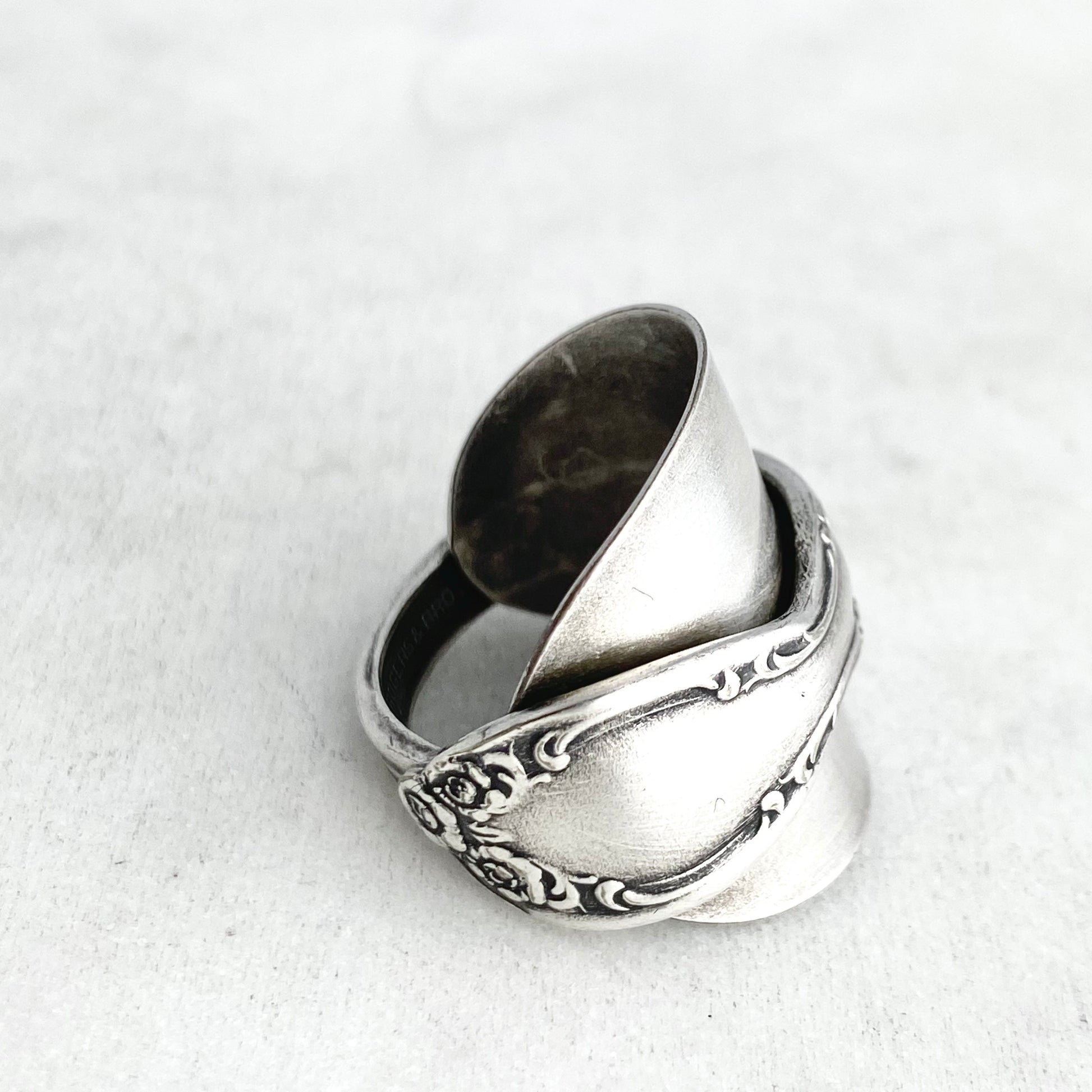 Silvery Mist 1955, Custom Size, Saddle Ring, Vintage Spoon Ring Rings callistafaye   