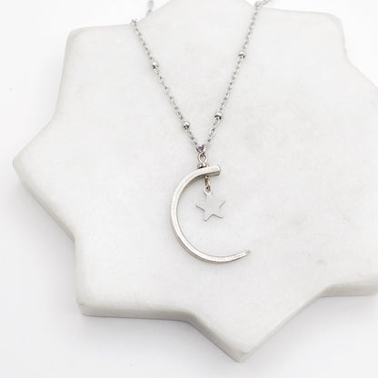 Crescent Moon Fork Tine Necklace, Moon Phase Jewelry, Vintage Silverware Jewelry Necklaces callistafaye