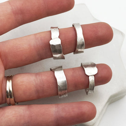 Fork Tine Ring, Hammered Stacking Ring, Reversible Ring Rings callistafaye   