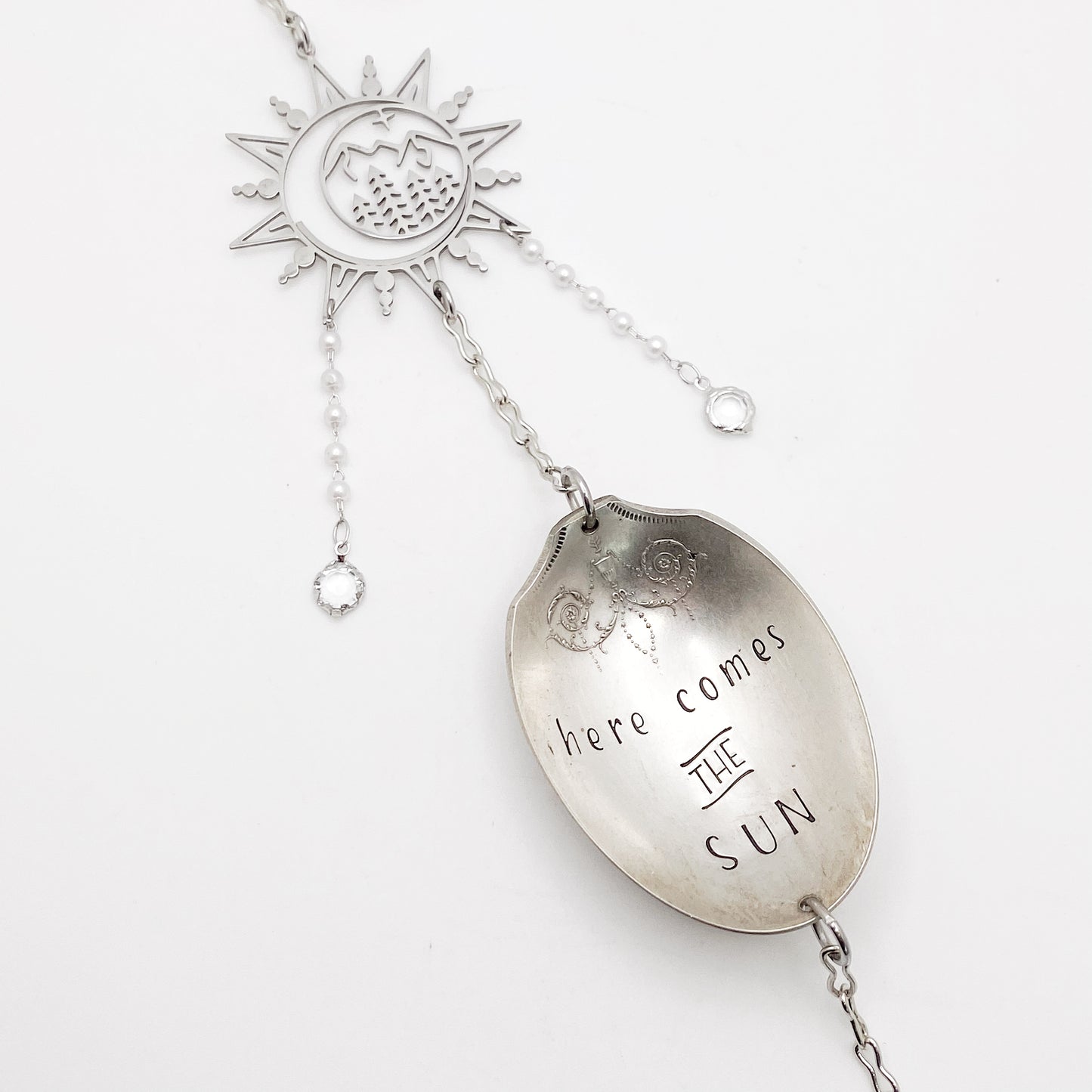 Here Comes the Sun - Sun Catcher, Medium Sun Catcher Crystal, Vintage Silverware Window Ornament Suncatcher callistafaye