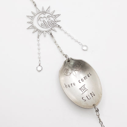 Here Comes the Sun - Sun Catcher, Medium Sun Catcher Crystal, Vintage Silverware Window Ornament Suncatcher callistafaye