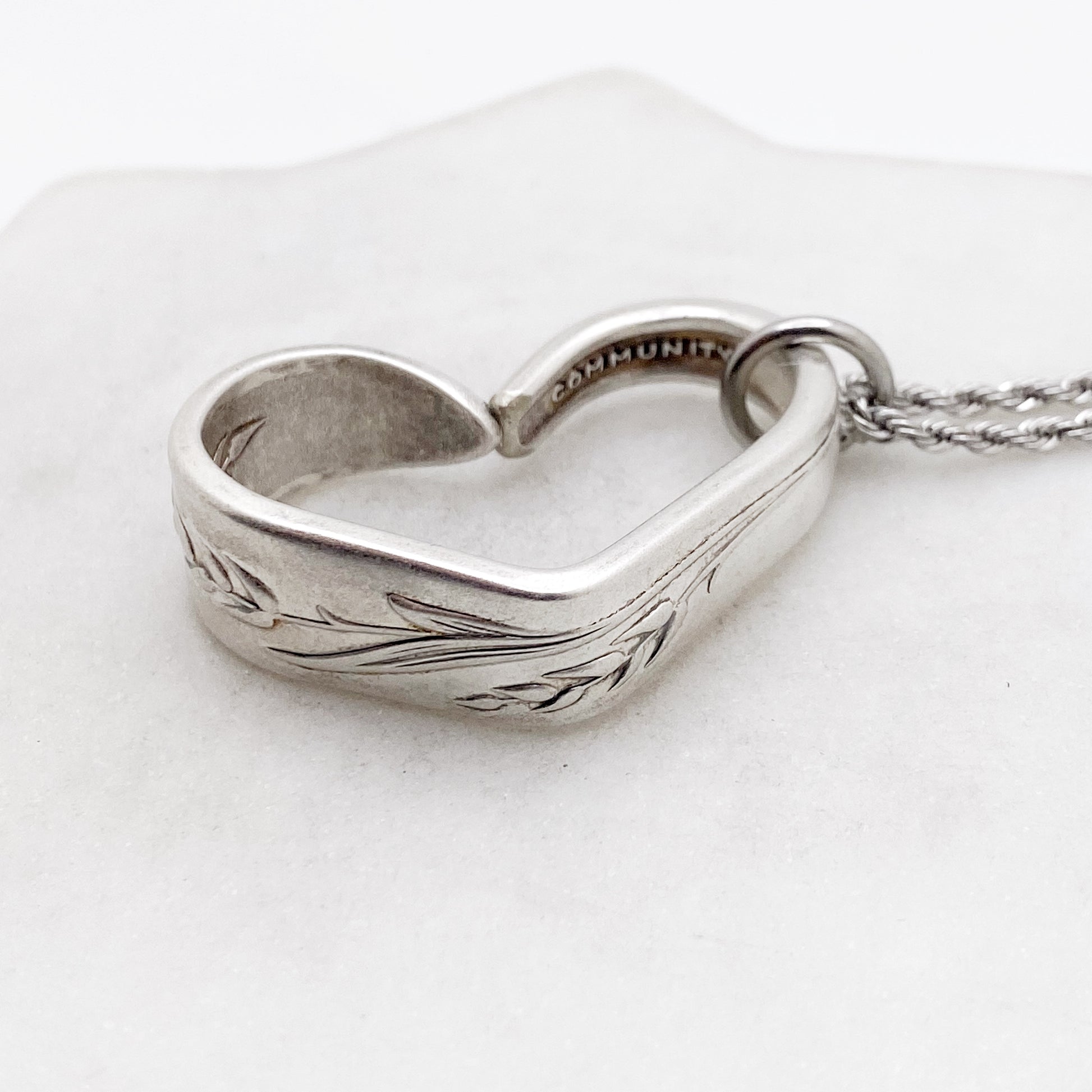 Song of Autumn 1960, Floating Heart, Vintage Spoon Jewelry Hearts callistafaye