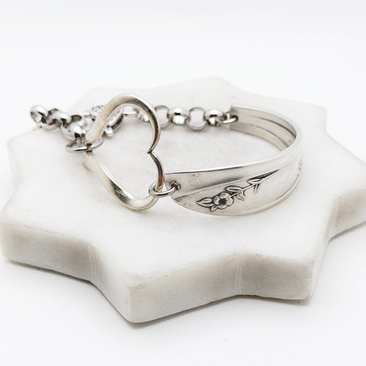 Lady Fair 1957, Curly Fork Heart Bracelet, Vintage Spoon Handle, Antique Fork Bracelet Bracelets callistafaye