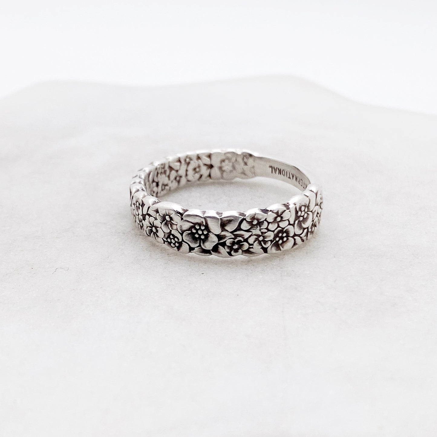 Tiny Love Precious Flower 1970, RARE Demi Spoon Ring, Vintage Spoon Ring Rings callistafaye