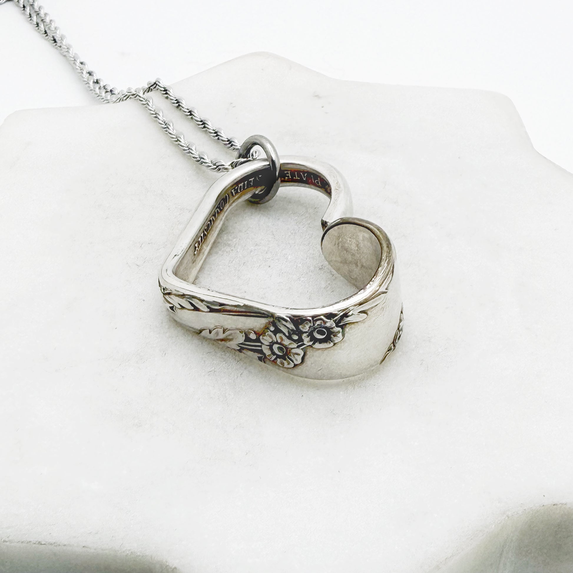 Bridal Wreath 1950, Floating Heart, Vintage Spoon Jewelry Hearts callistafaye