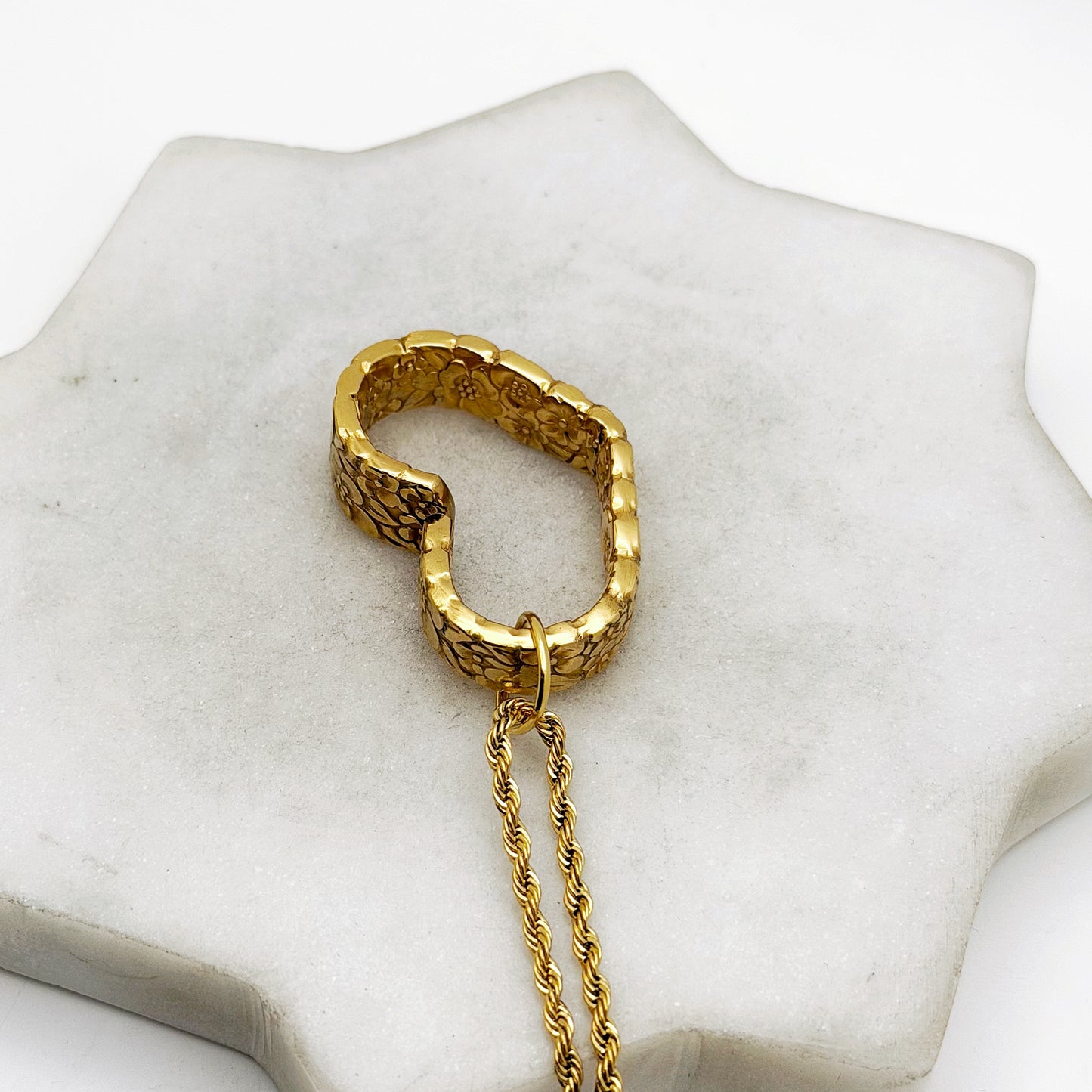 Golden Love Precious Flower 1970, ULTRA RARE Small Floating Heart, Vintage Spoon Jewelry Hearts callistafaye