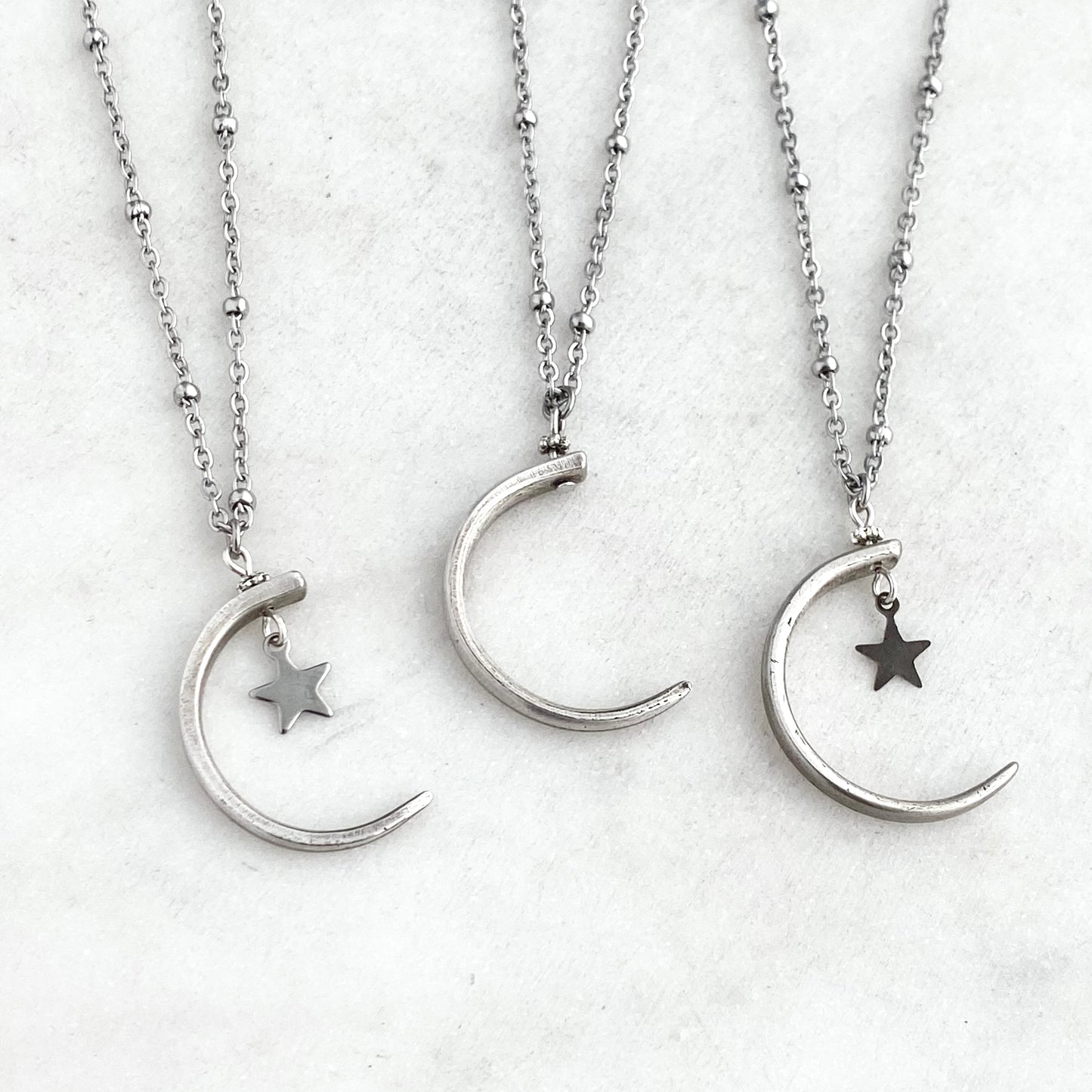 Crescent Moon Fork Tine Necklace, Moon Phase Jewelry, Vintage Silverware Jewelry Hearts callistafaye   
