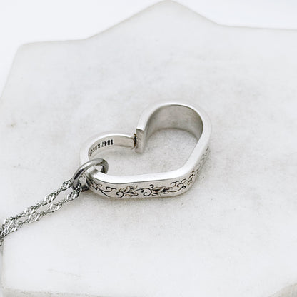 Silver Lace 1968, RARE Small Floating Heart, Vintage Spoon Jewelry Hearts callistafaye