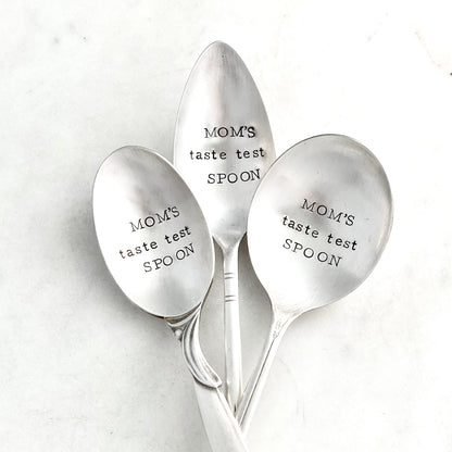 Mom's Taste Test Spoon, Hand Stamped Vintage Spoon Spoons callistafaye   