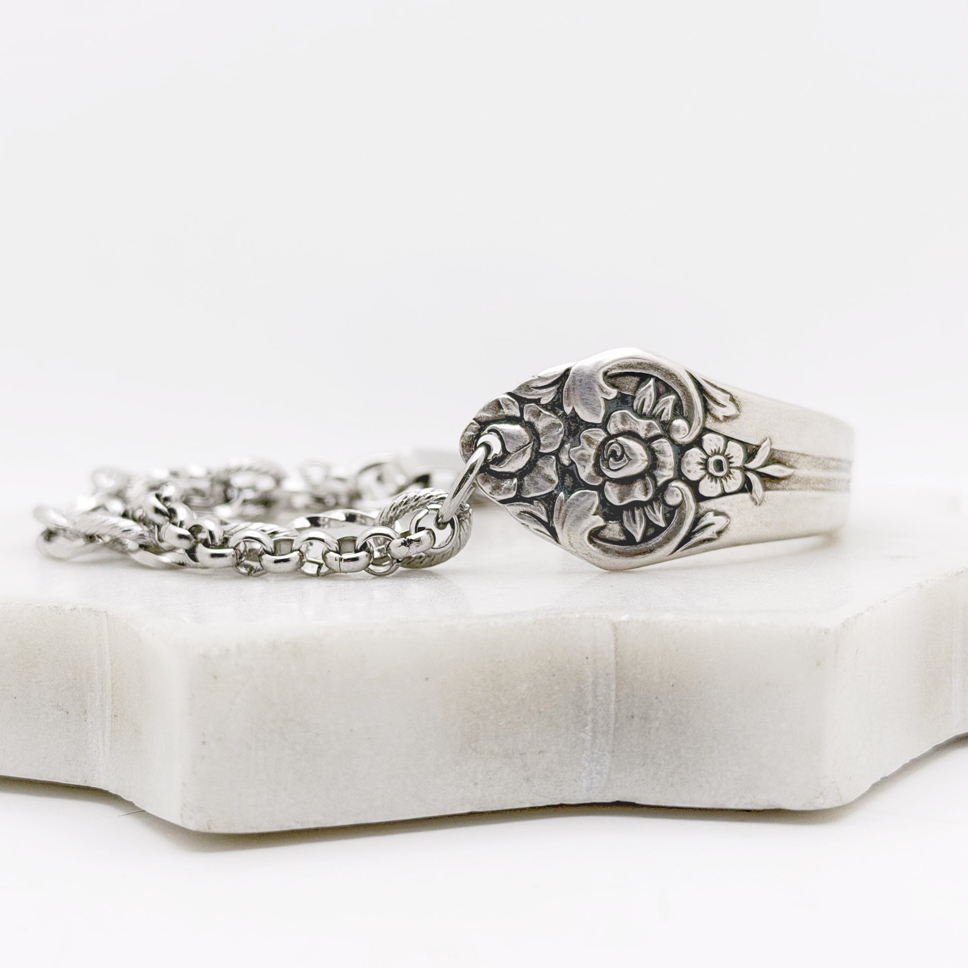 Plantation (Roses) 1948, Half Chain Bracelet, Vintage Spoon Handle, Antique Spoon Bracelet Bracelets callistafaye