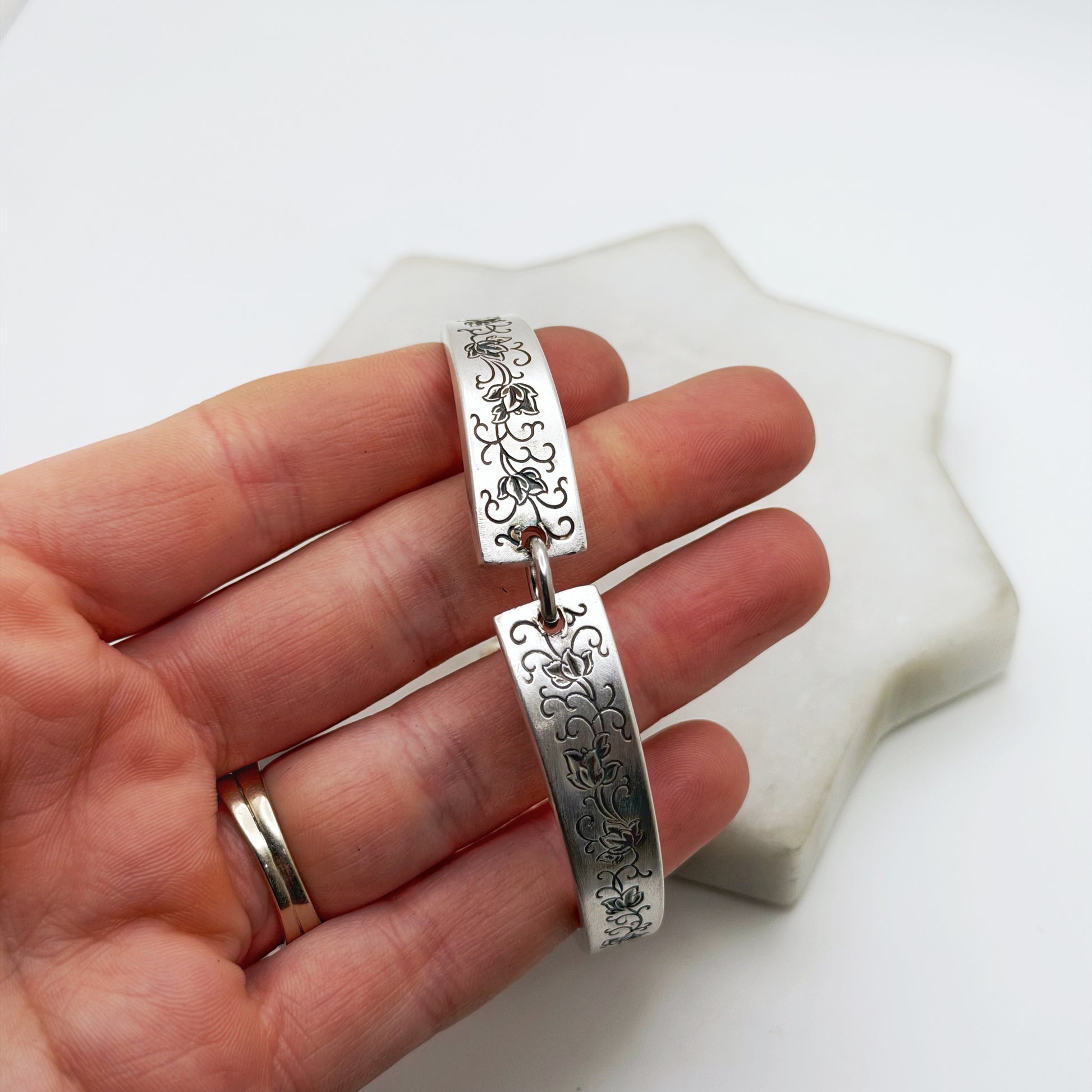 Silver Lace 1968, RARE Two-Part Spoon Bracelet, Vintage Spoon Handle, Vintage Spoon Bracelet Bracelets callistafaye