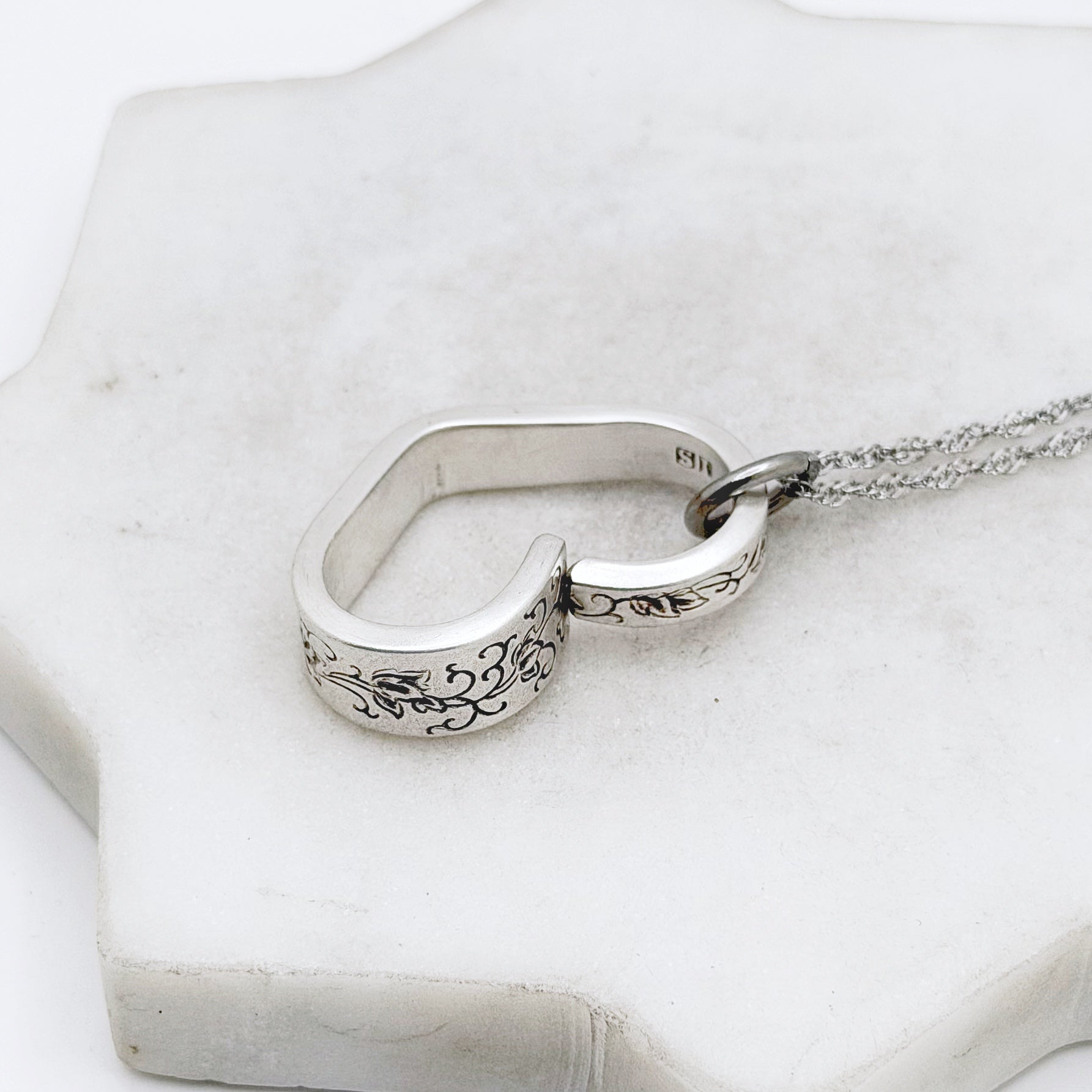 Silver Lace 1968, RARE Small Floating Heart, Vintage Spoon Jewelry Hearts callistafaye