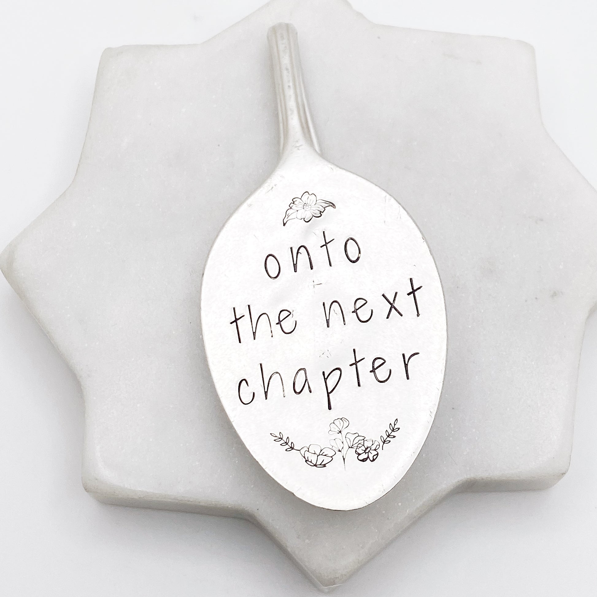 Onto the Next Chapter (floral), Vintage Spoon Bookmark Bookmarks callistafaye   