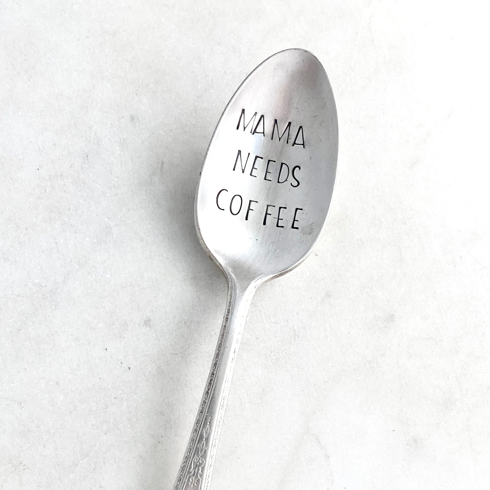 Mama Needs Coffee, Hand Stamped Vintage Spoon Spoons callistafaye   