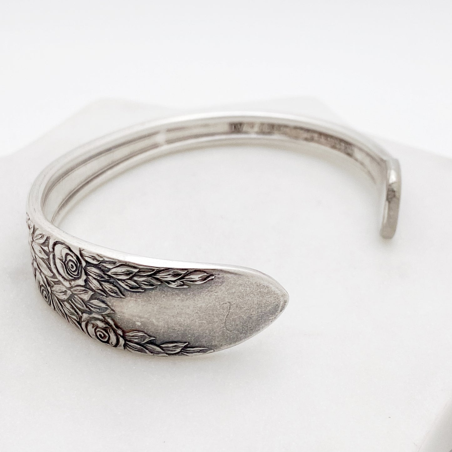 Rose and Leaf 1937, Cuff Bracelet, Vintage Spoon Handle, Iced Tea Spoon Bracelet Bracelets callistafaye   