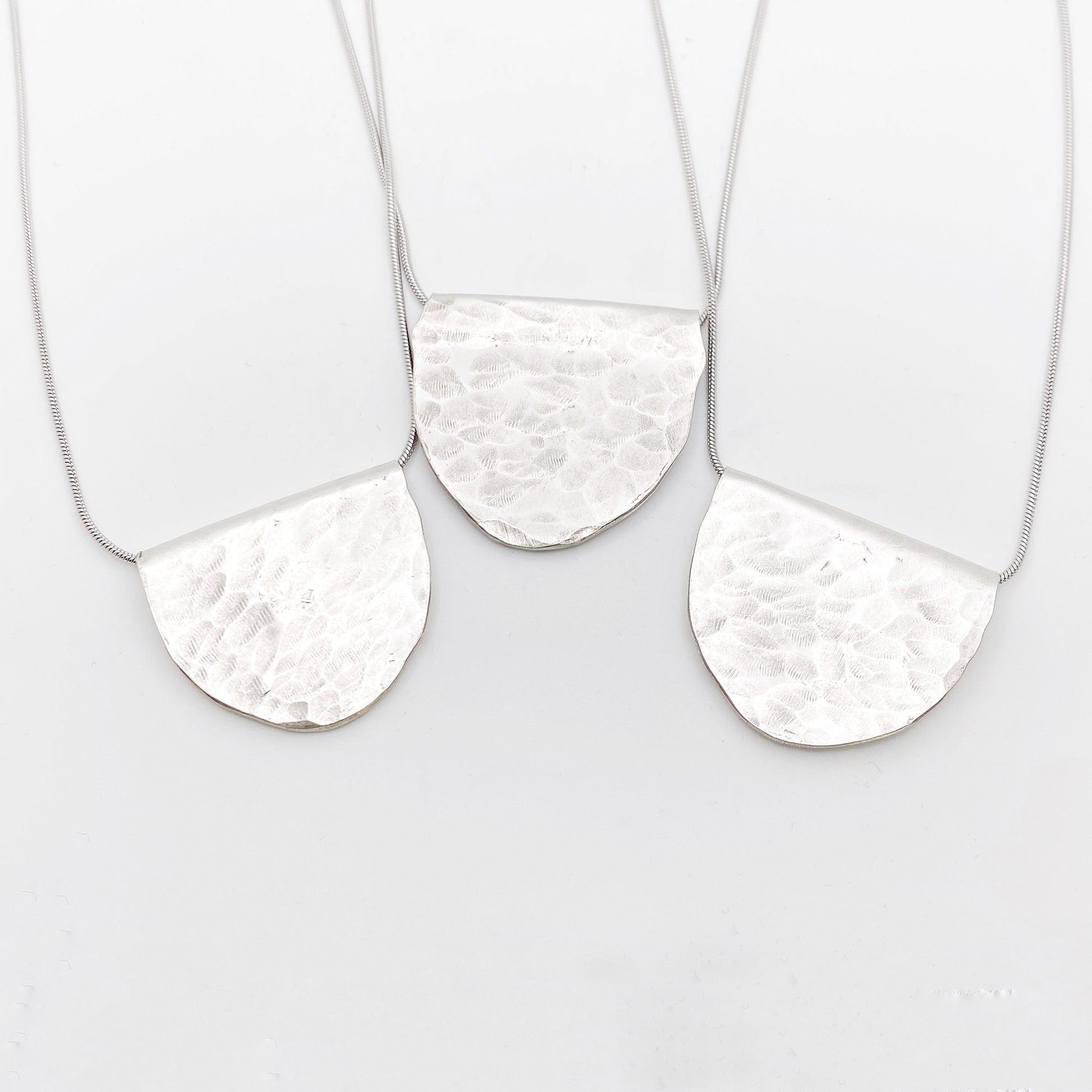 Hammered Half Moon Reclaimed Spoon Bowl Necklace Vintage Spoon Jewelry