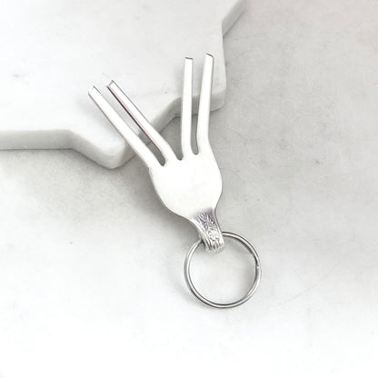 Live Long, Fork Mood Keychain, Hand Gesture Keychain, Vintage Silverware Keychain Keychains callistafaye   