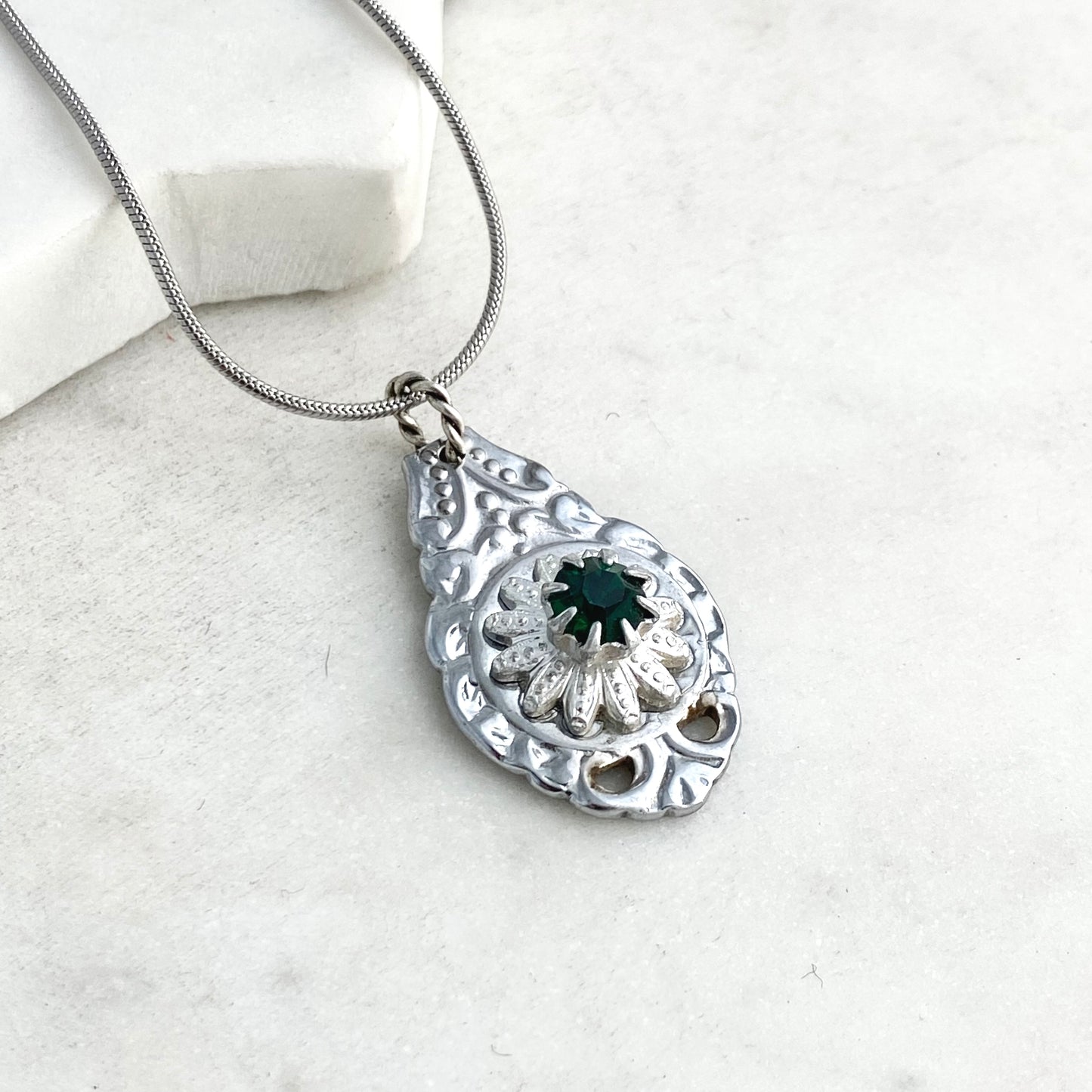 May Birthstone, Reclaimed Collector's Spoon Necklace, Vintage Souvenir Spoon Jewelry Necklaces callistafaye   