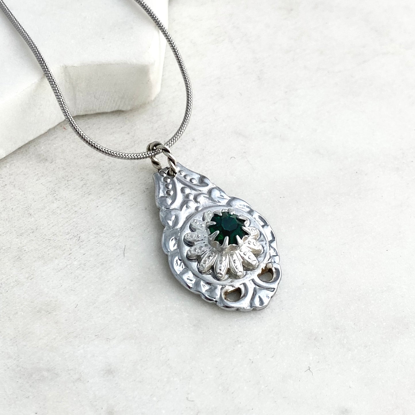 May Birthstone, Reclaimed Collector's Spoon Necklace, Vintage Spoon Jewelry Necklaces callistafaye   