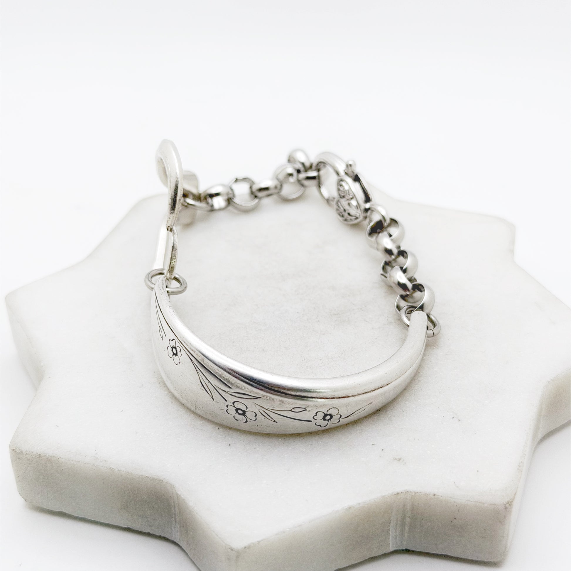 Springtime 1957, Curly Fork Heart Bracelet, Vintage Spoon Handle, Antique Fork Bracelet Bracelets callistafaye