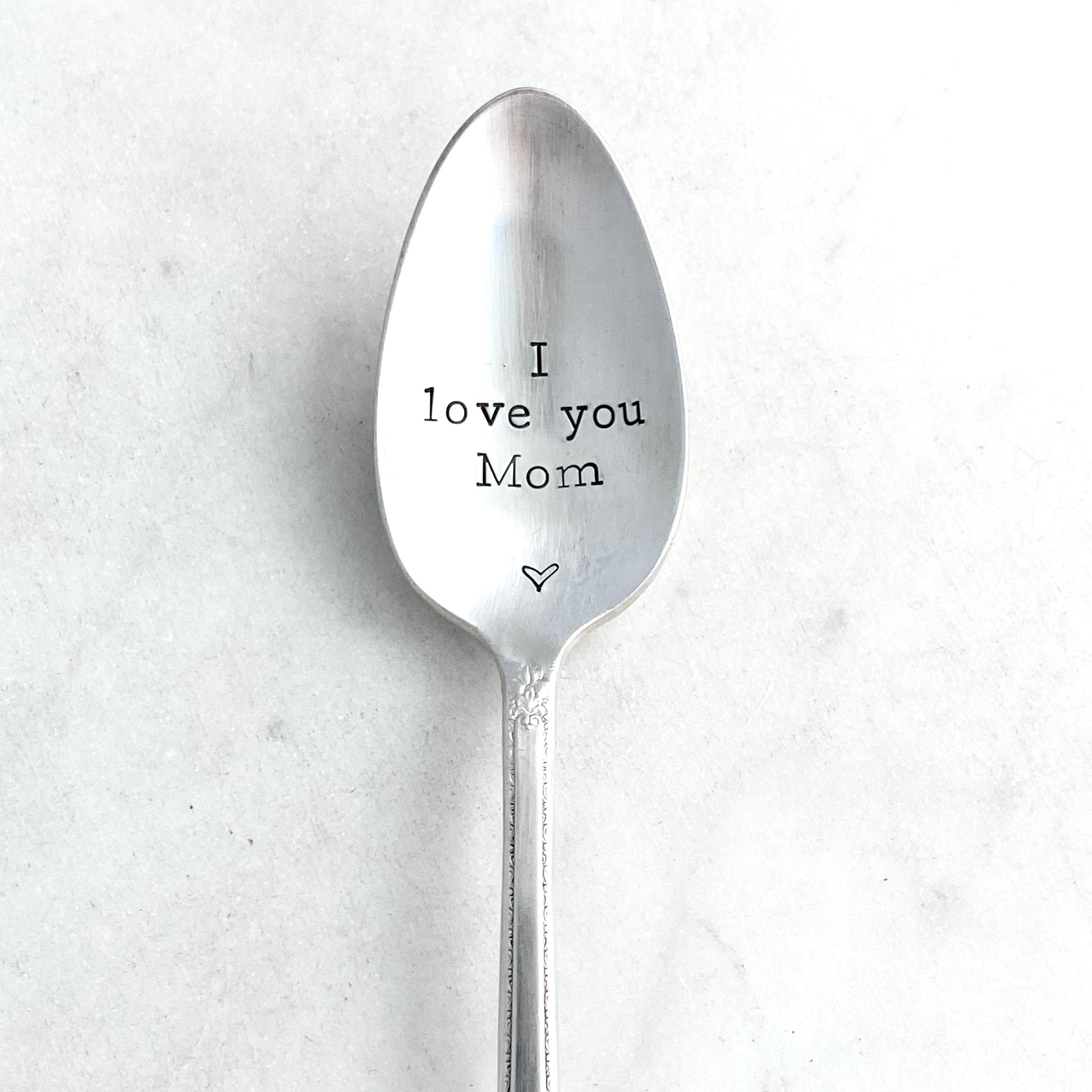 I Love You Mom, Hand Stamped Vintage Spoon Spoons callistafaye   