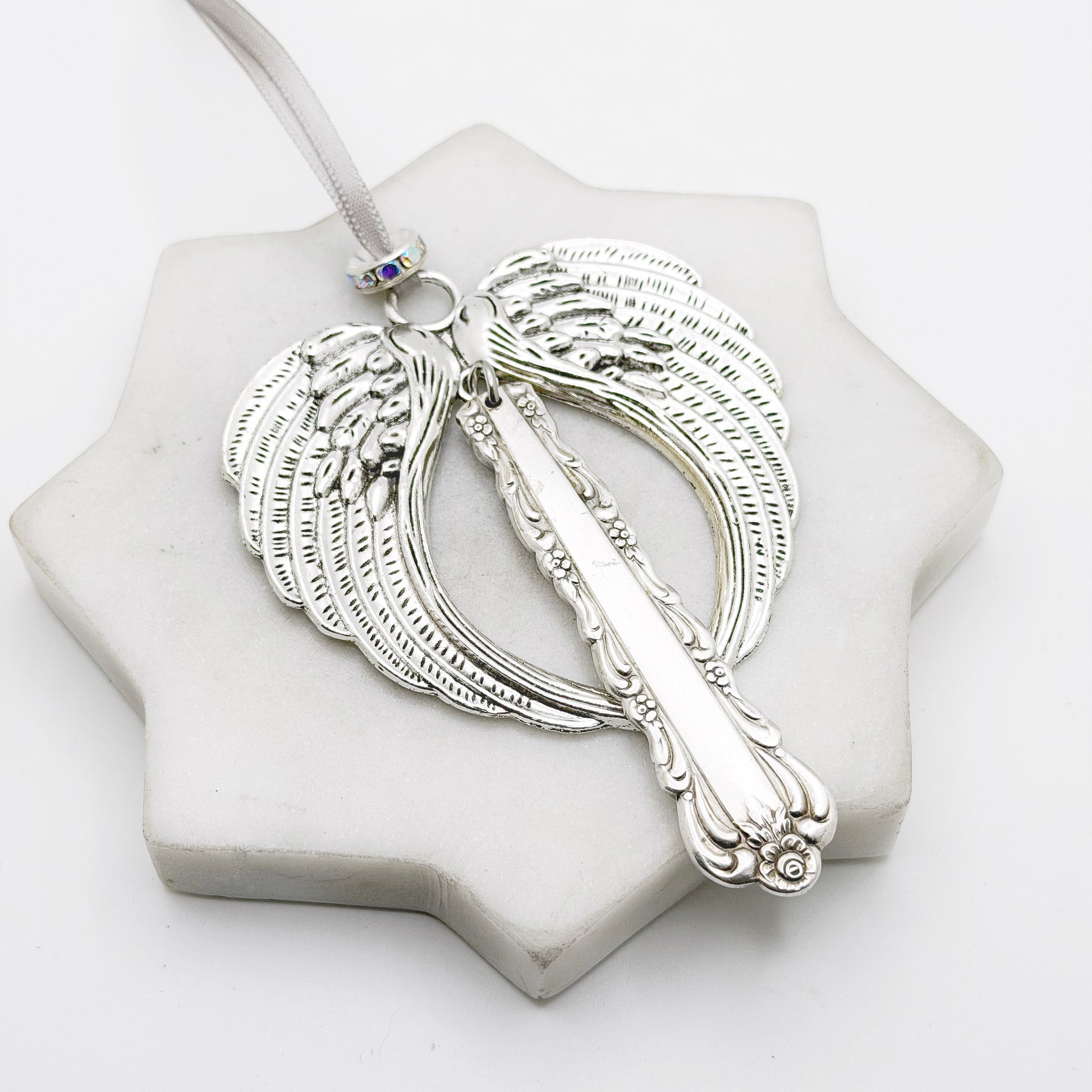 Large Angel Ornament, Bellfontaine 1973 RARE, Hand Stamped Vintage Spoon Ornament Ornaments callistafaye