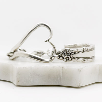 Royal Lace 1973, RARE Curly Fork Heart Bracelet, Vintage Spoon Handle, Vintage Fork Bracelet Bracelets callistafaye