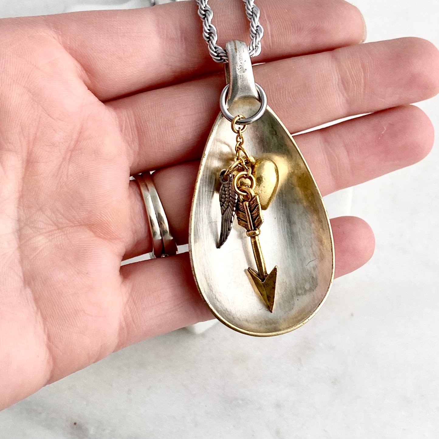 Love in Flight, Spoon Bowl Necklace, Vintage Spoon Jewelry Necklaces callistafaye   