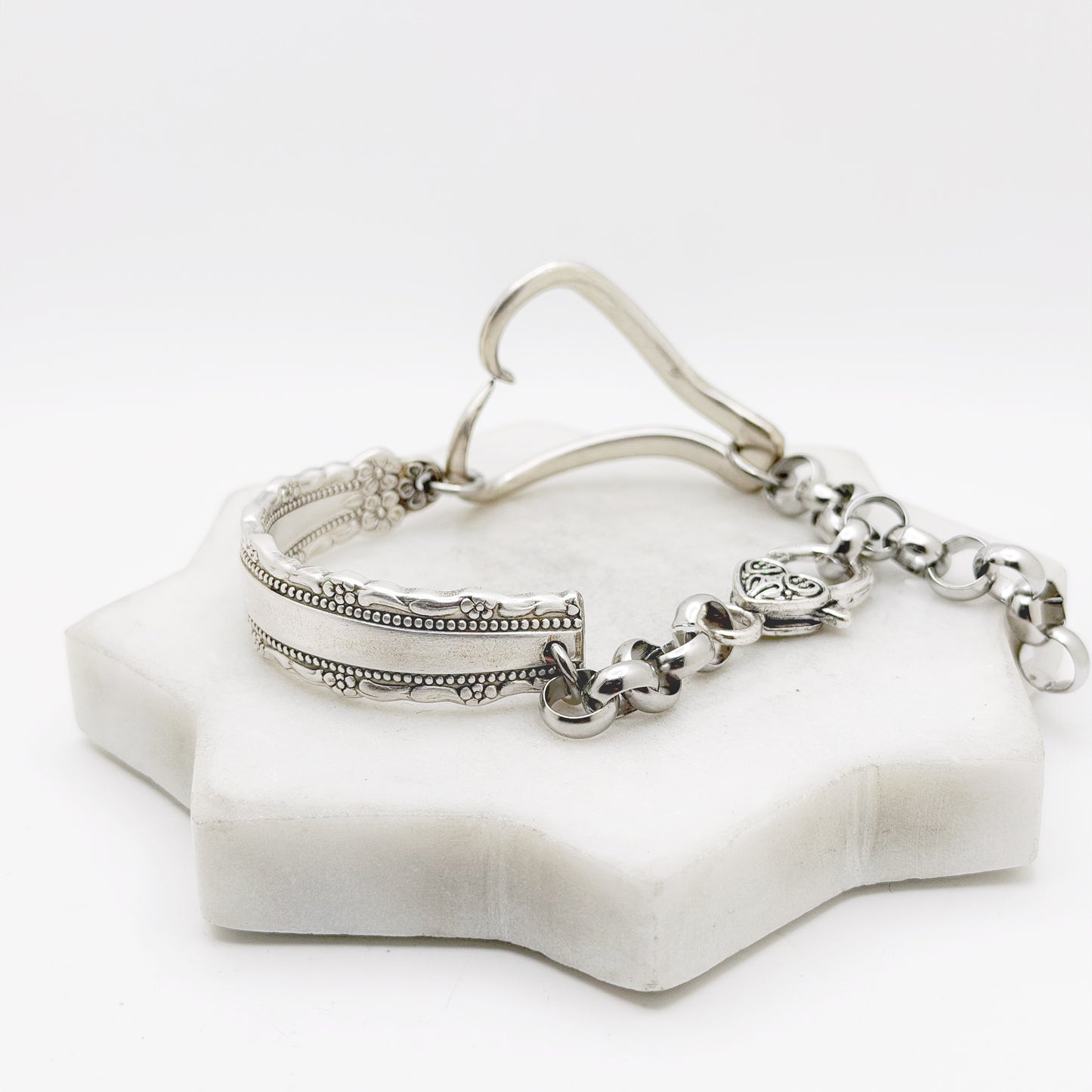 Royal Lace 1973, RARE Curly Fork Heart Bracelet, Vintage Spoon Handle, Vintage Fork Bracelet Bracelets callistafaye