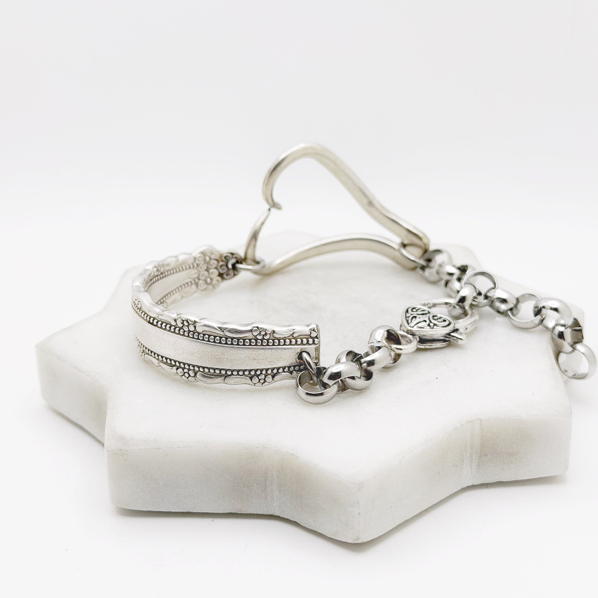 Royal Lace 1973, RARE Curly Fork Heart Bracelet, Vintage Spoon Handle, Vintage Fork Bracelet Bracelets callistafaye