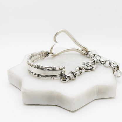 Royal Lace 1973, RARE Curly Fork Heart Bracelet, Vintage Spoon Handle, Vintage Fork Bracelet Bracelets callistafaye