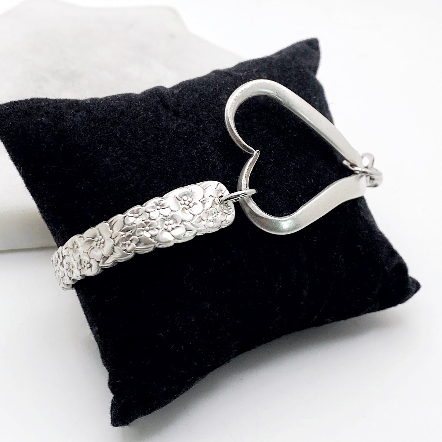 Love Precious Flower 1970, RARE Curly Fork Heart Bracelet, Vintage Spoon Handle, Vintage Fork Bracelet Bracelets callistafaye