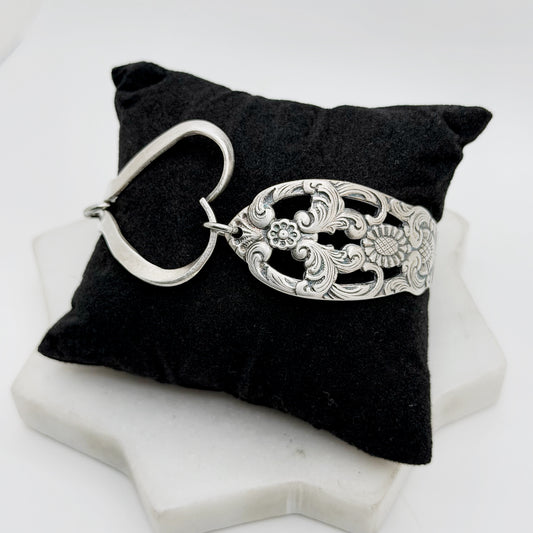 Elaborate Pierced Norwegian Pierced Scroll, RARE Curly Fork Heart Bracelet, Vintage Spoon Handle, Vintage Fork Bracelet Bracelets callistafaye