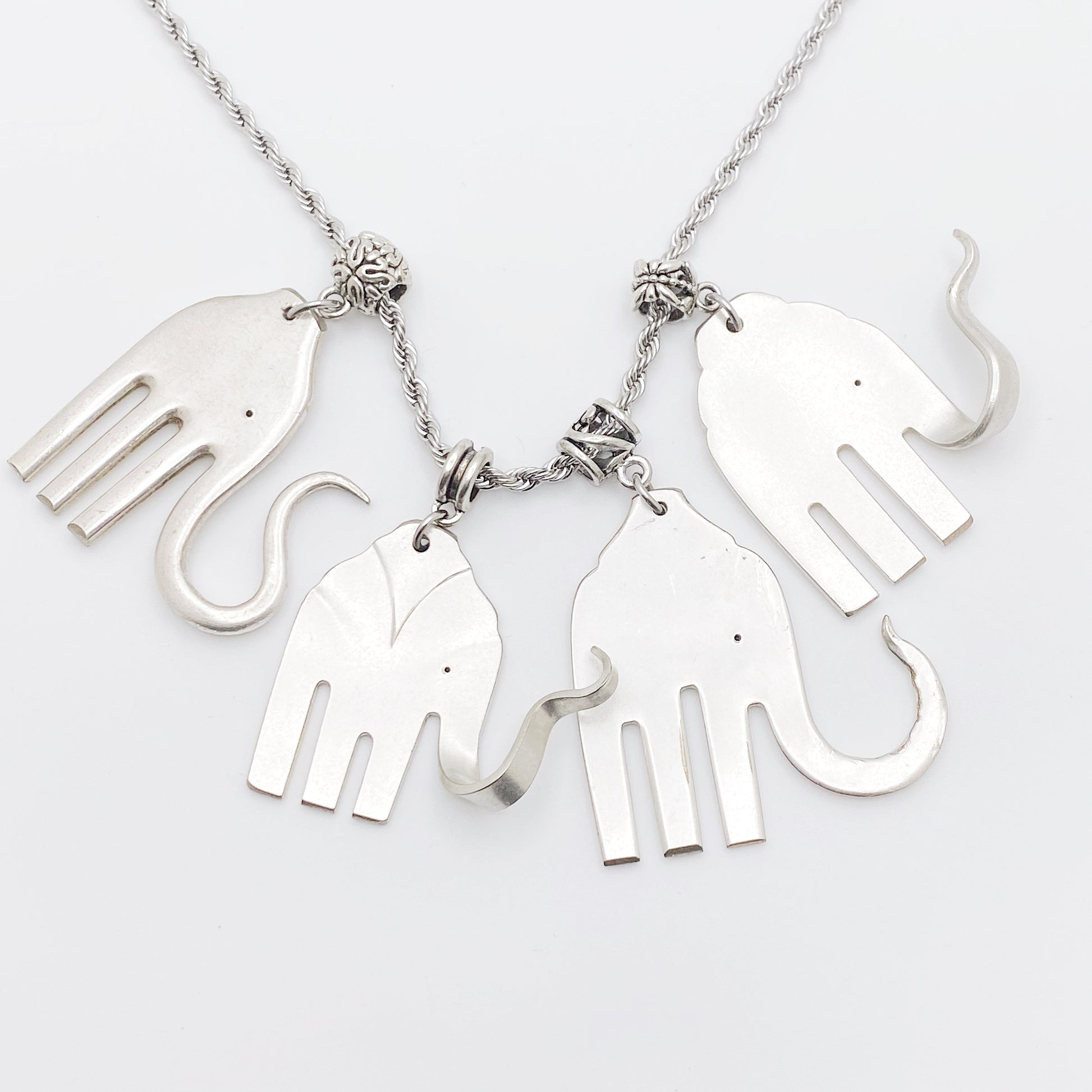 Elefork Necklace, Elephant Fork Pendant, Vintage Silverware Jewelry Necklaces callistafaye   