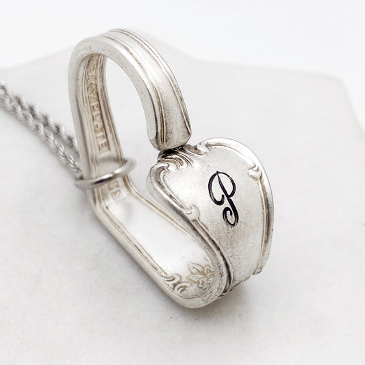 P Monogram, Signature 1950, Floating Heart, Vintage Spoon Jewelry Hearts callistafaye   