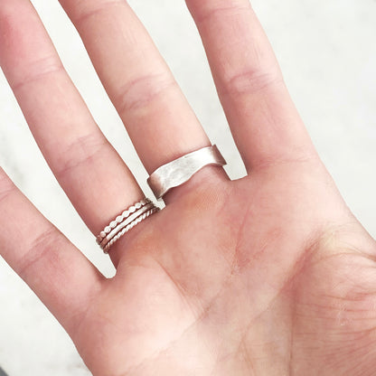 Fork Tine Ring, Hammered Stacking Ring, Reversible Ring Rings callistafaye   