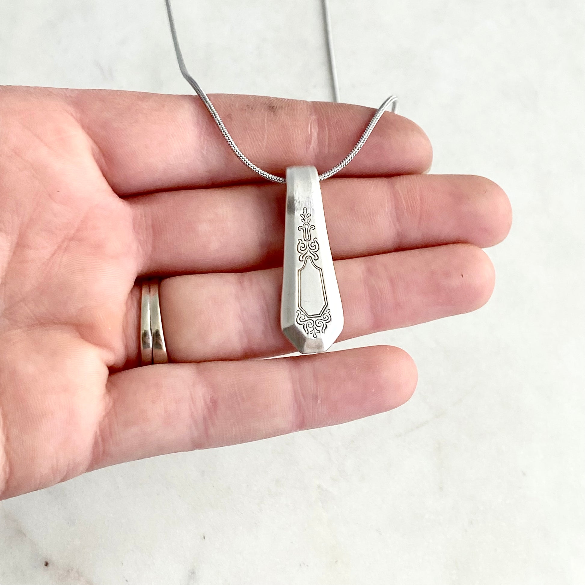 La France 1920, Reclaimed Spoon Handle Pendant, Vintage Silver Necklace Necklaces callistafaye   