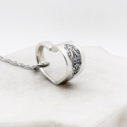 Birds of Paradise 1923, Antique Small Floating Heart, Vintage Spoon Jewelry, 100 Year Old Hearts callistafaye